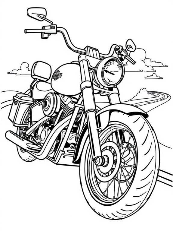 harley davidson coloring page fun