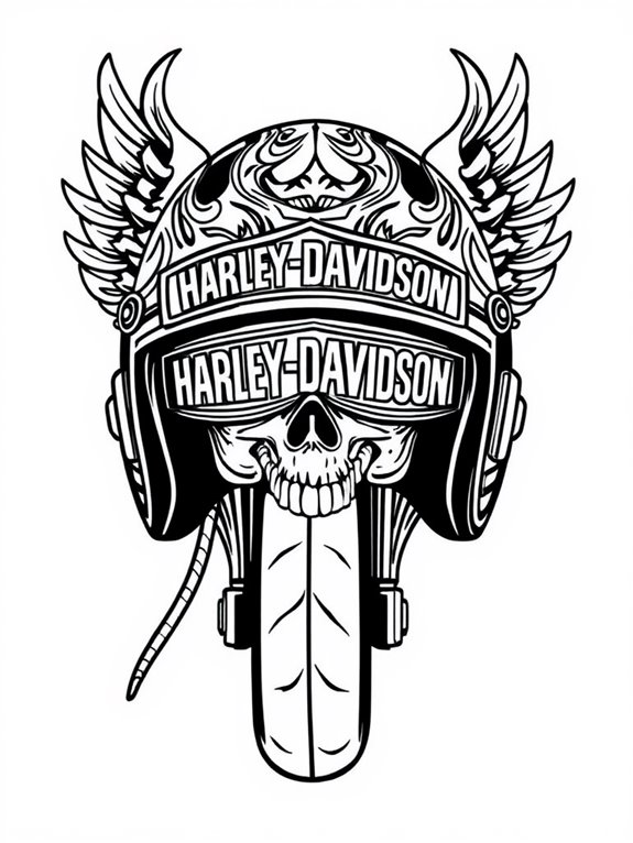 harley davidson helmet coloring page