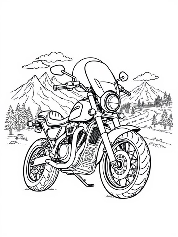 harley davidson themed coloring page