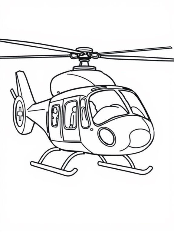 helicopter coloring activity page