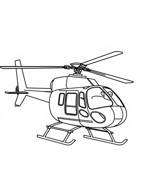 helicopter line art coloring