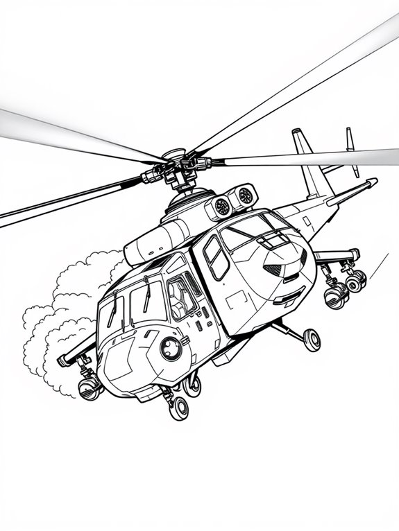 heroic military helicopter coloring