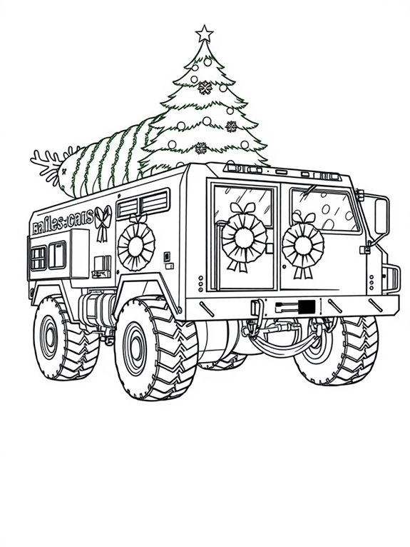 holiday themed armored truck