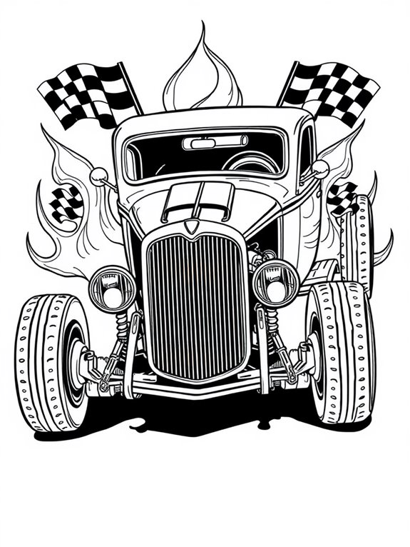 hot rod coloring page