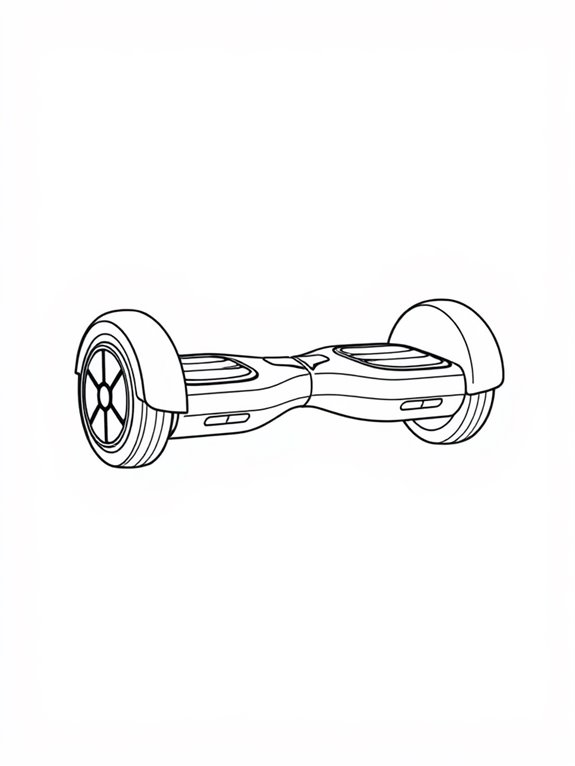 hoverboard coloring page outline