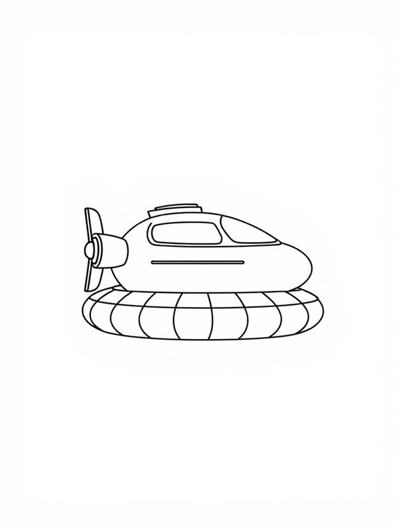 hovercraft coloring page design