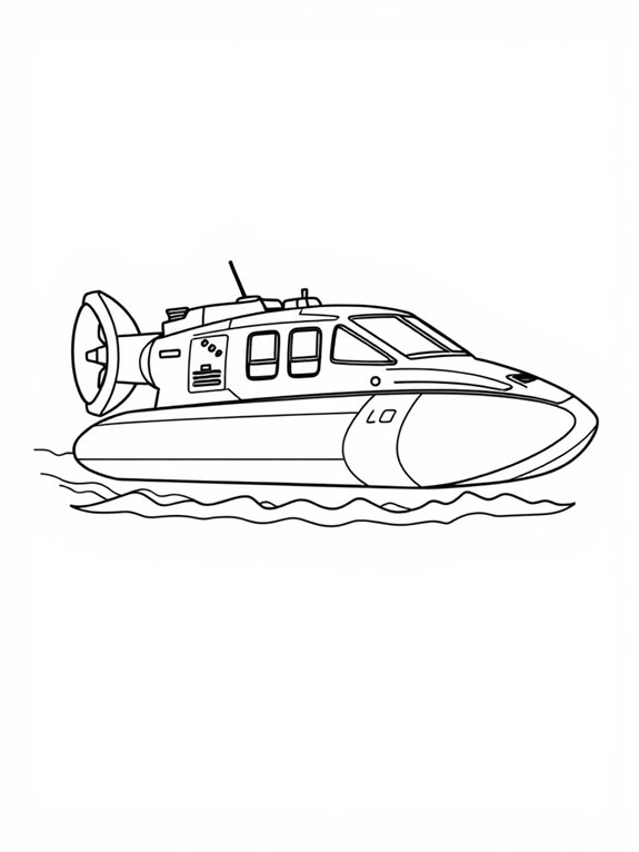 hovercraft themed coloring page