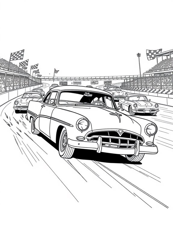 hudson hornet racing illustration