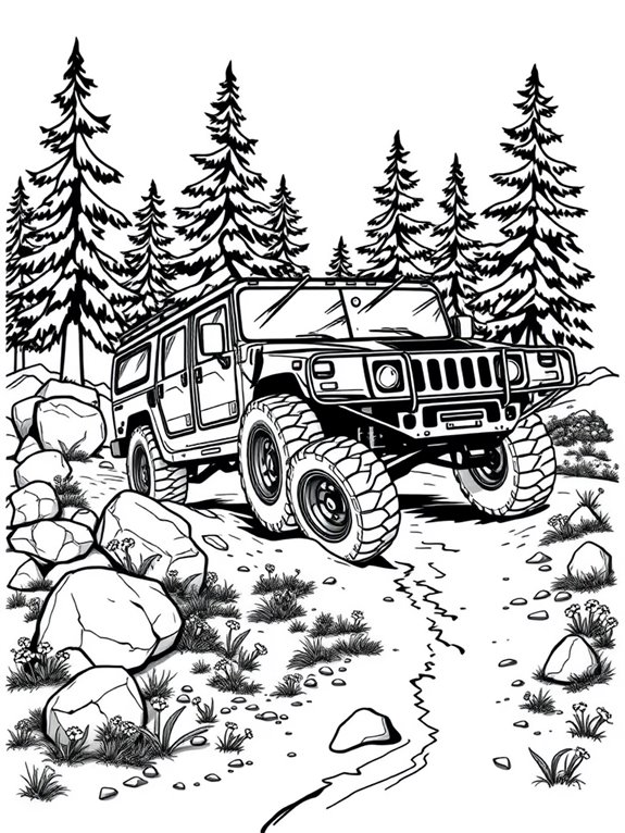 hummer h1 adventure coloring page