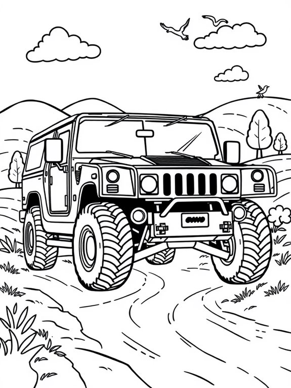 hummer h1 coloring adventure