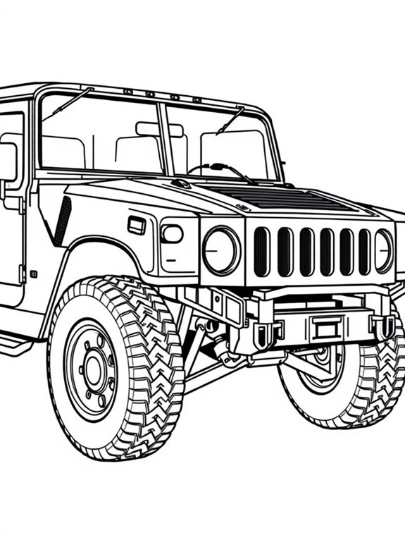 hummer h1 coloring page