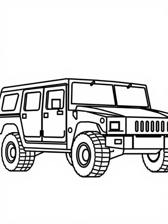 hummer h1 geometric coloring page