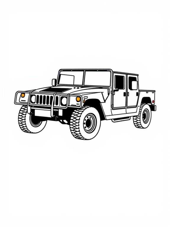 hummer h1 minimalist outline