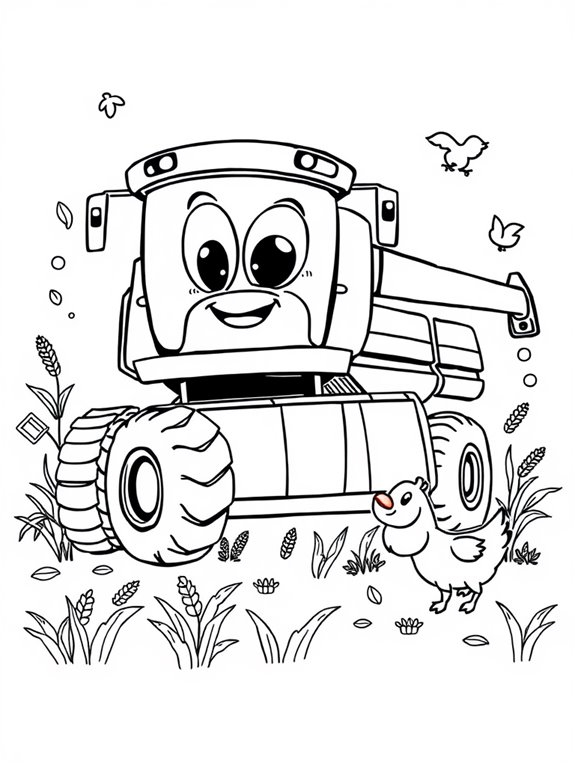 humorous agricultural vehicle illustration