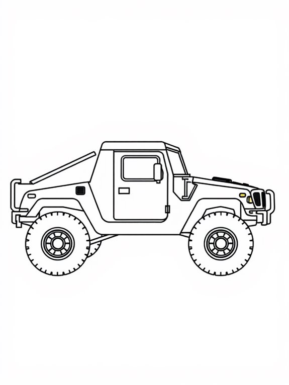 humvee coloring page activity