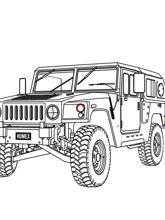 humvee coloring page design