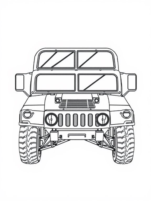 humvee coloring page design