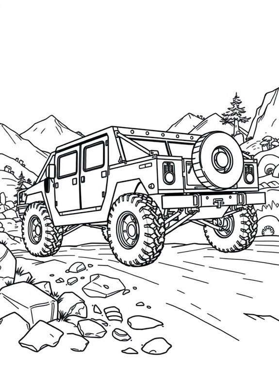 humvee coloring page fun