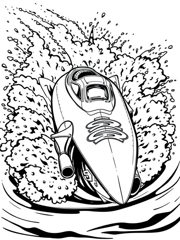 hydroplane coloring page design