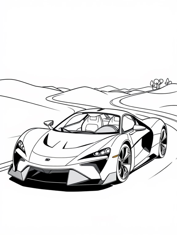 hypercar coloring page fun