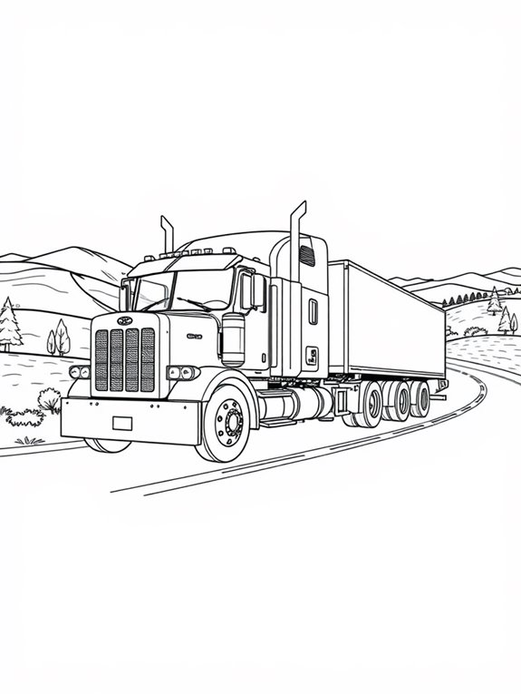 intricate truck coloring page