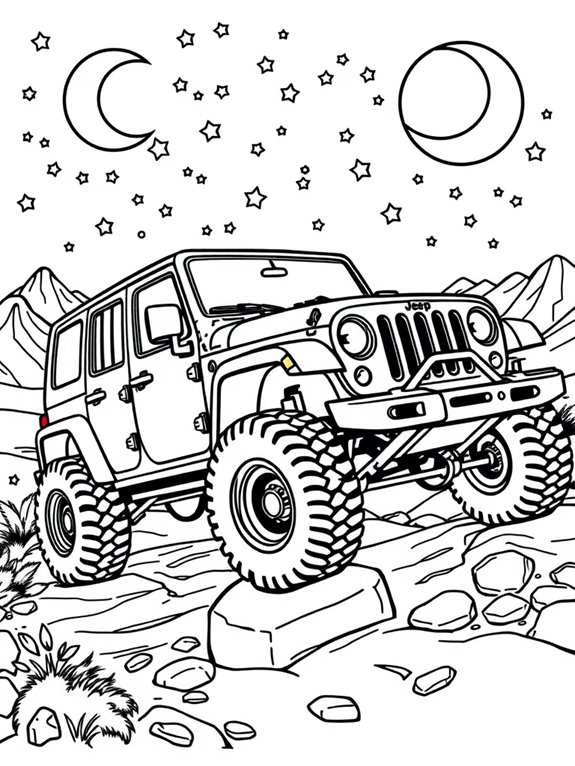 jeep wrangler night scene