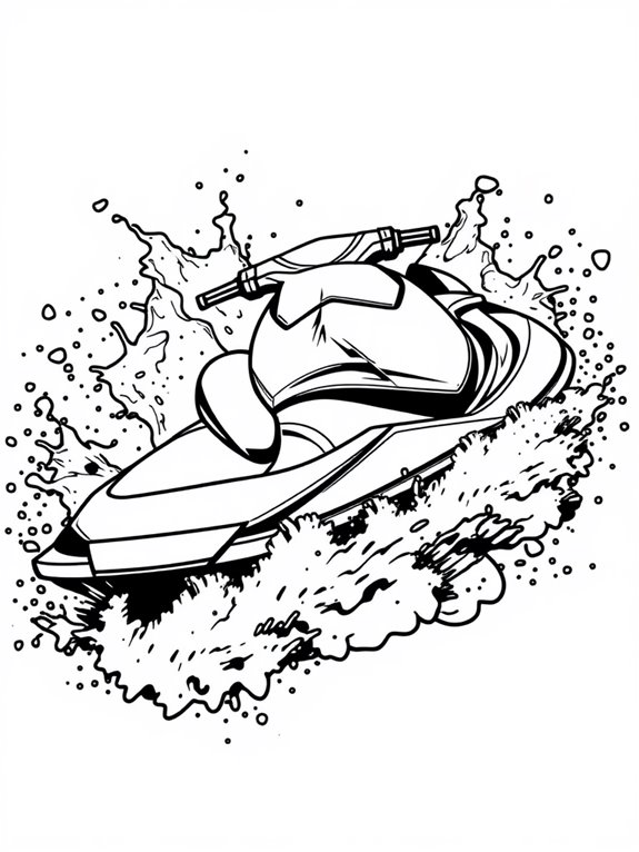 jet ski with splashes