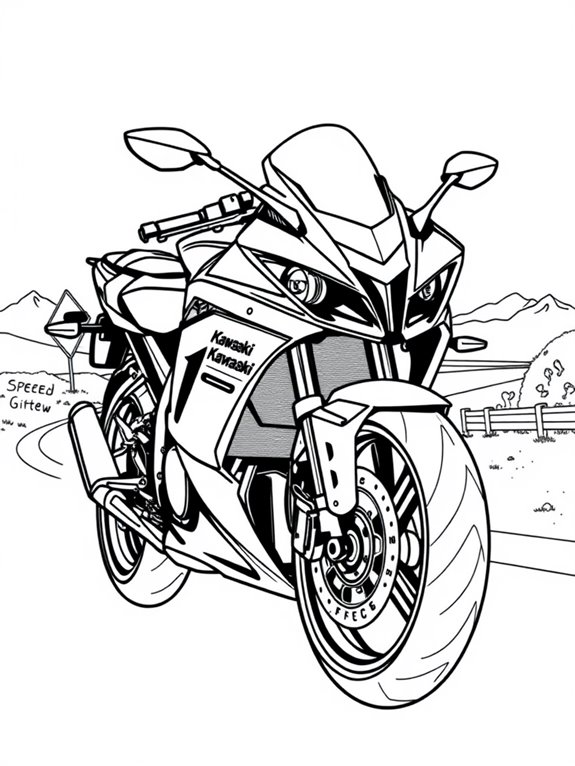 kawasaki ninja coloring fun