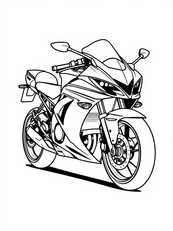 kawasaki ninja coloring outline