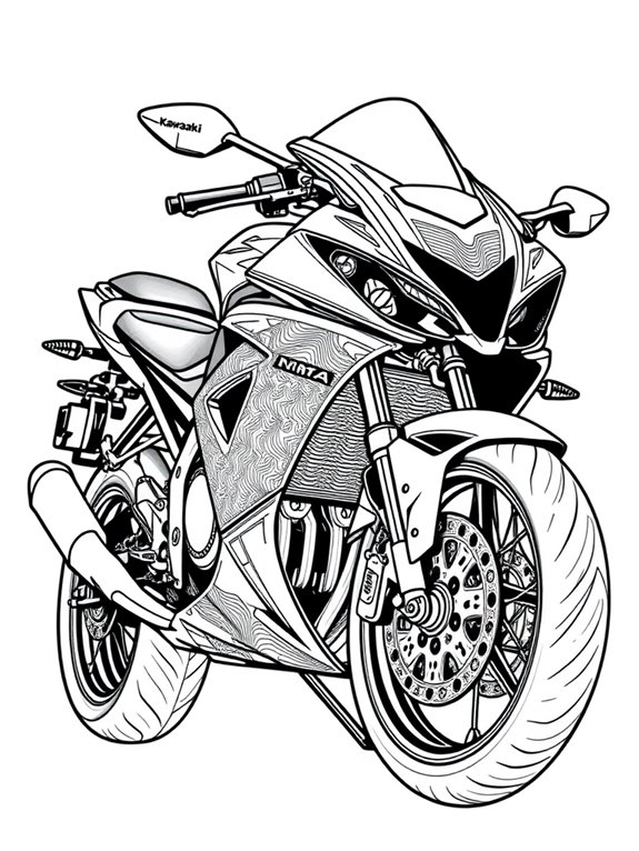 kawasaki ninja coloring page