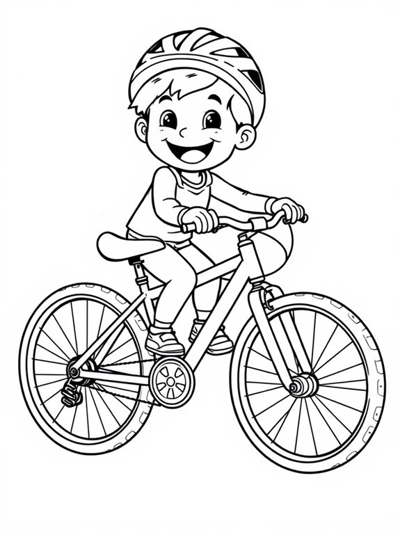 kid riding hybrid bike