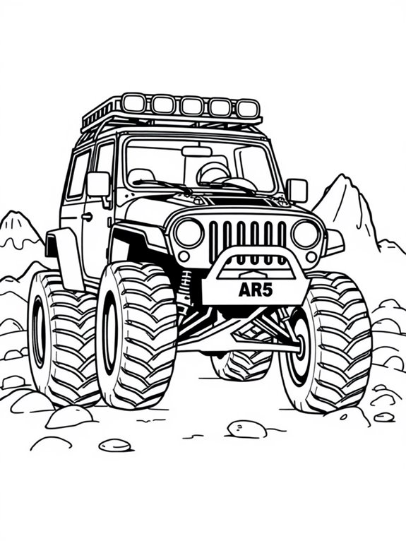 kids off road car coloring