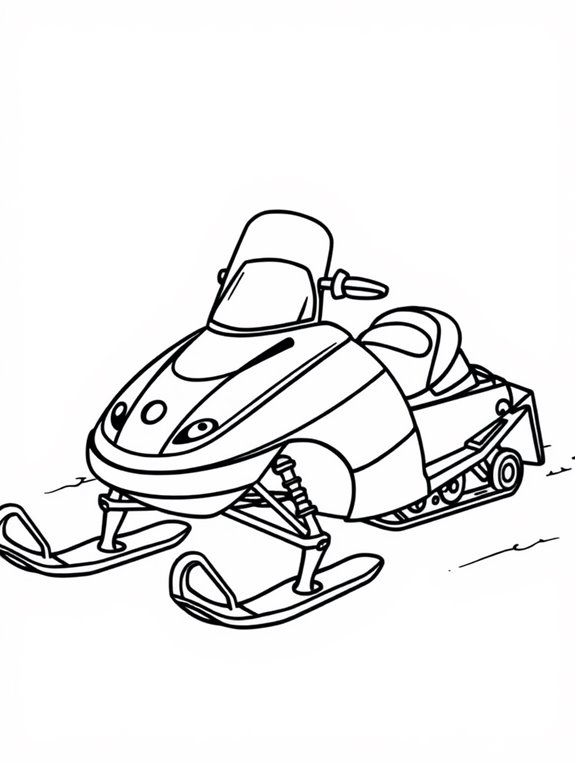 kids snowmobile coloring page