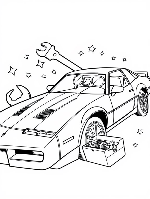 knight rider coloring fun