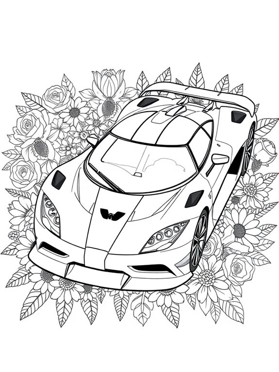 koenigsegg car with flowers