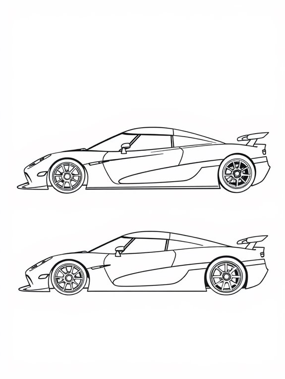 koenigsegg coloring page design