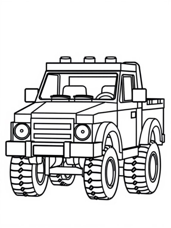 lego pickup truck coloring page