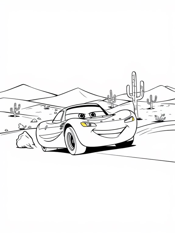 lightning mcqueen desert scene