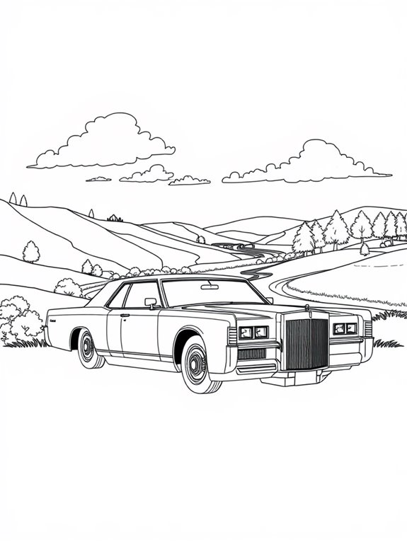 lincoln continental coloring page