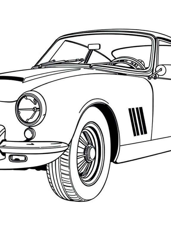 line art vintage car