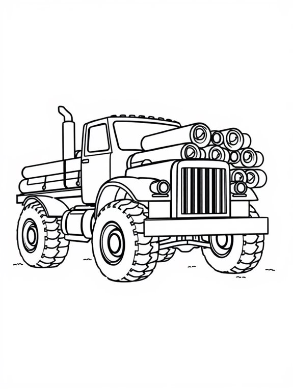 logging truck coloring page