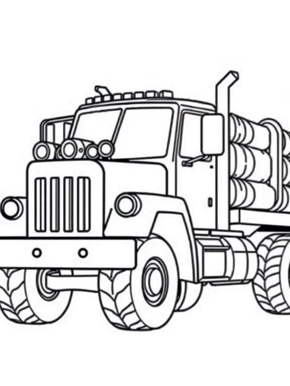 logging truck coloring page