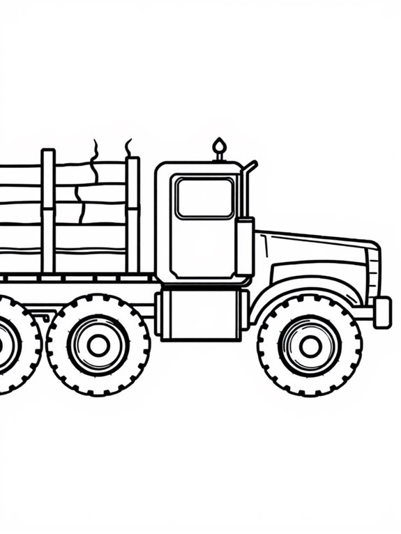 logging truck coloring page