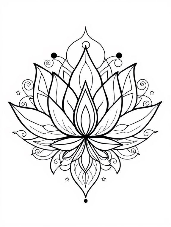 lotus flower coloring page