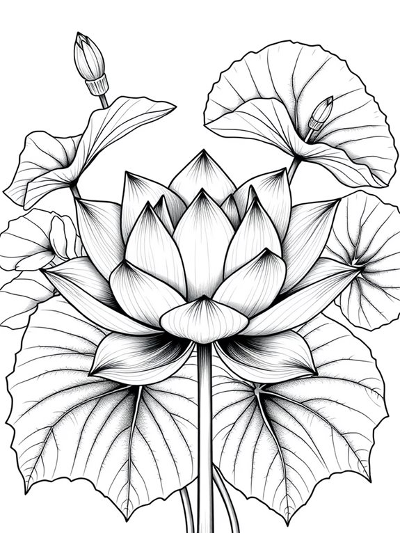 lotus flower coloring page