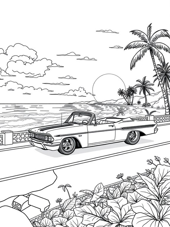 lowrider ocean cruise scene