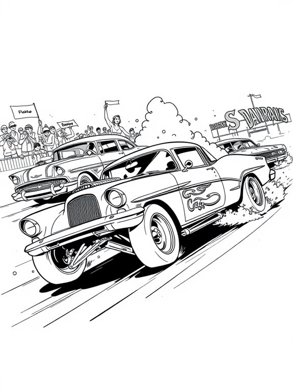 lowrider racing coloring page