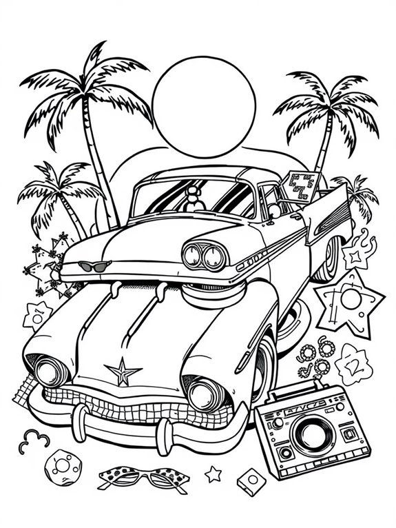 lowrider themed coloring fun