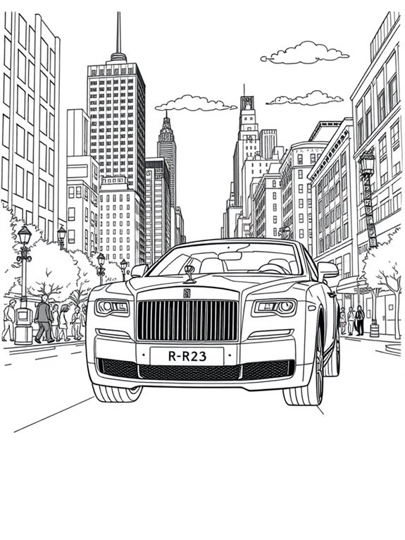 luxury car city scene