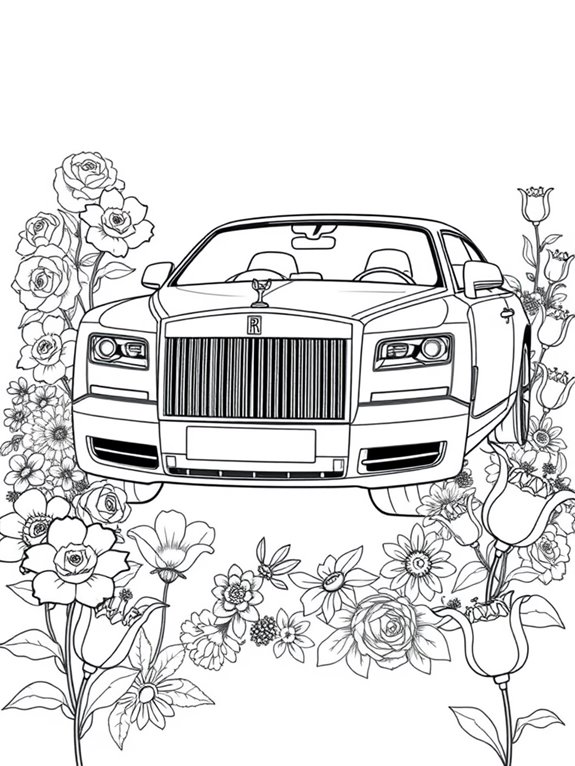 luxury car with flowers